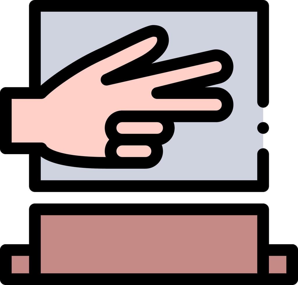 A hand pointing at a computer screen vector