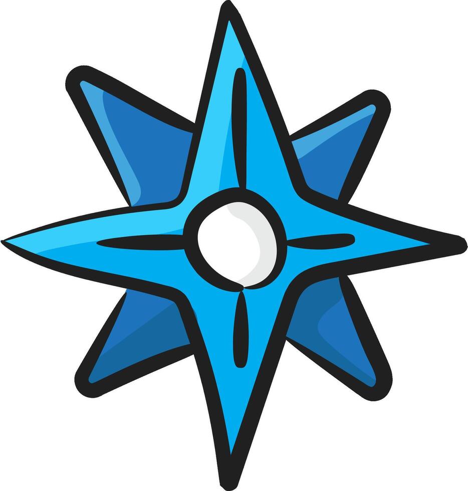 A blue star with a white center vector