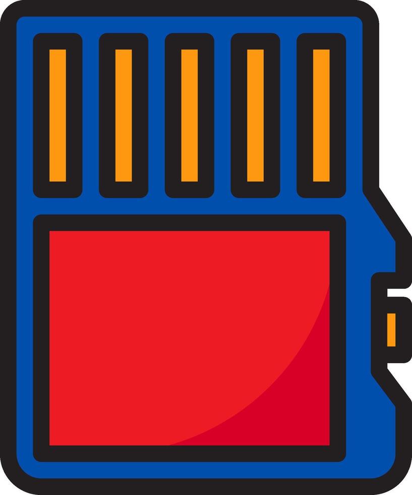 A red and blue flash drive icon vector