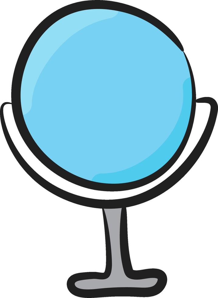 A blue globe on a stand with a white background vector