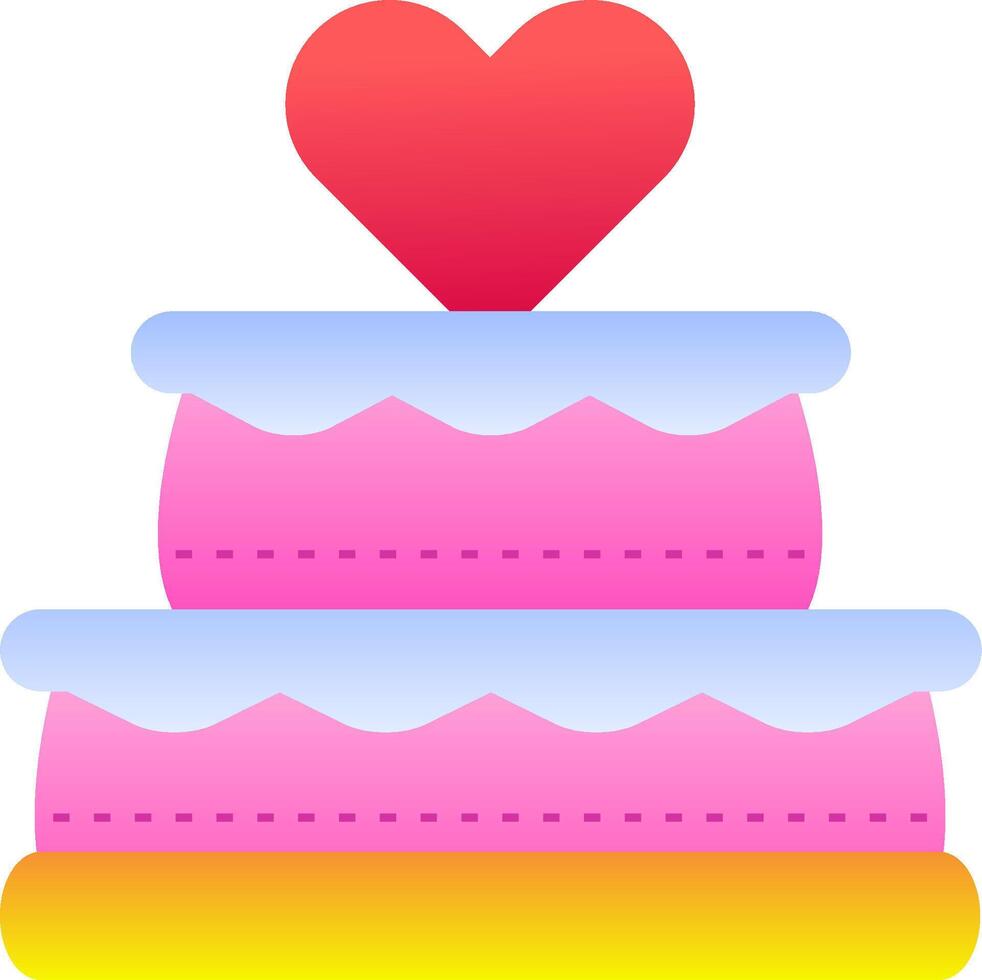 A cake with a heart on top vector