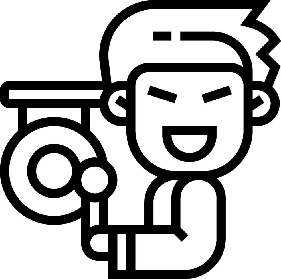 A man holding a camera in his hand vector