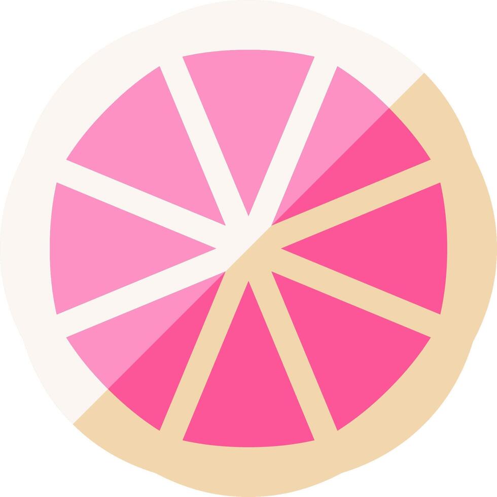 A pink slice of lemon in a flat design vector