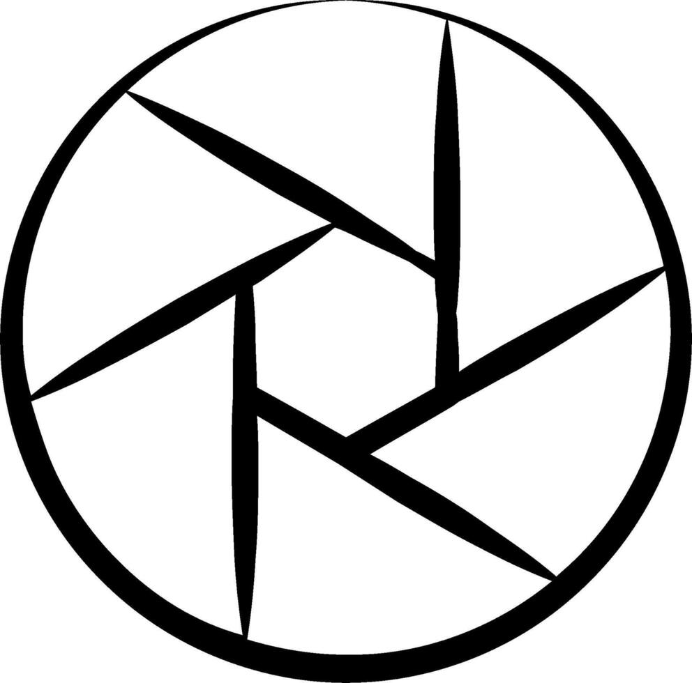 A black and white logo of a camera vector