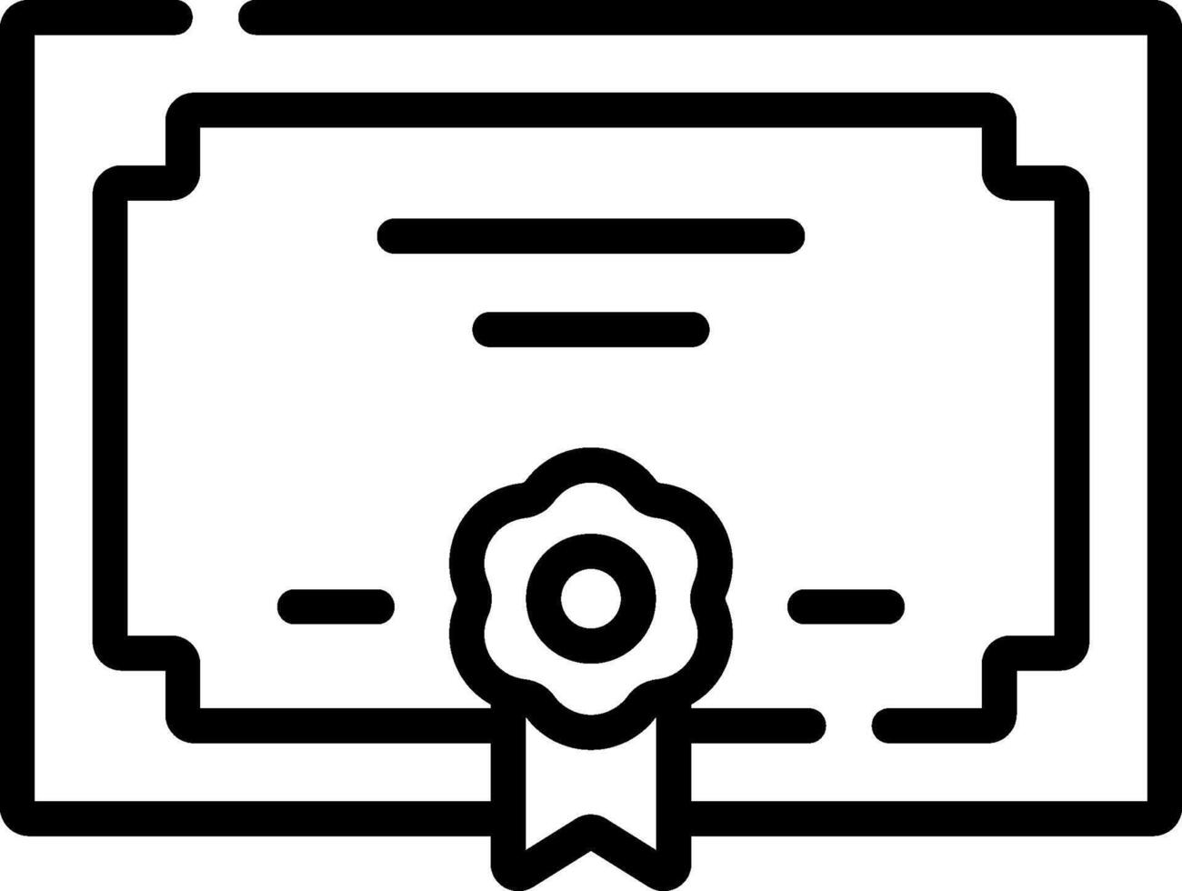 A certificate icon with a ribbon on it vector