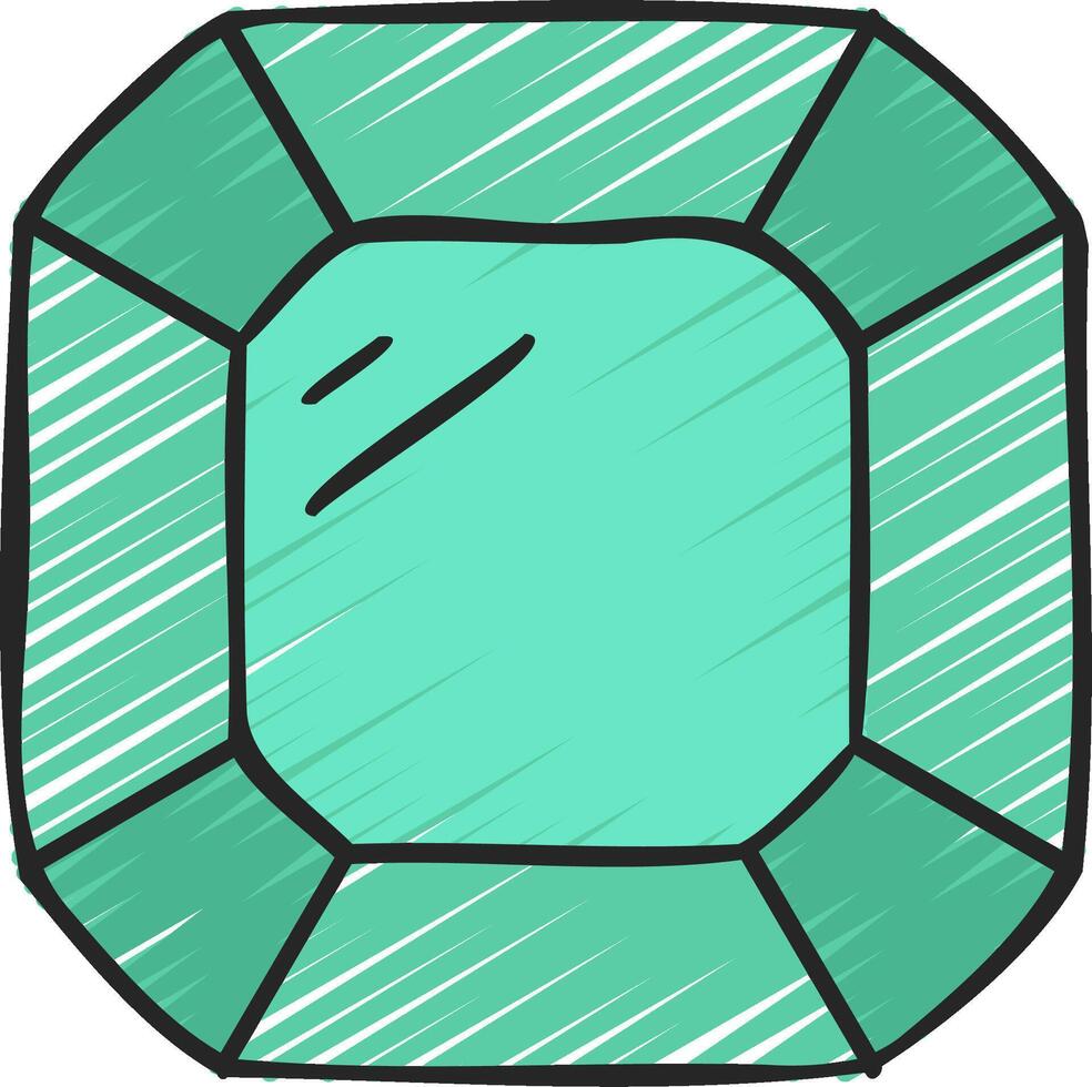 A green gemstone with a white background vector
