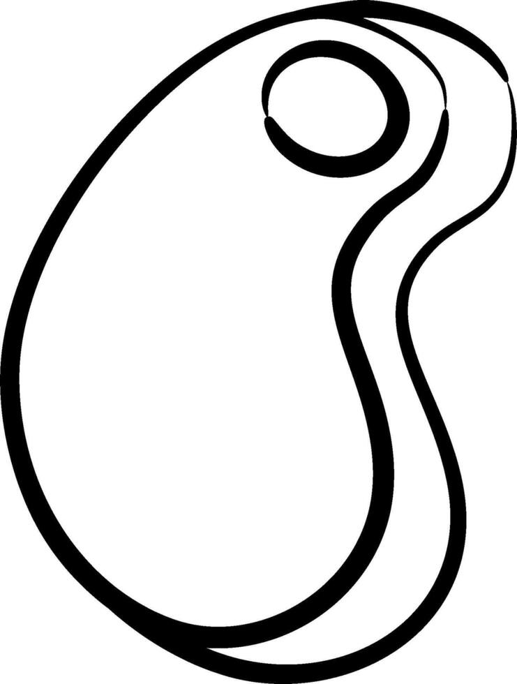 A black and white drawing of a paintbrush vector