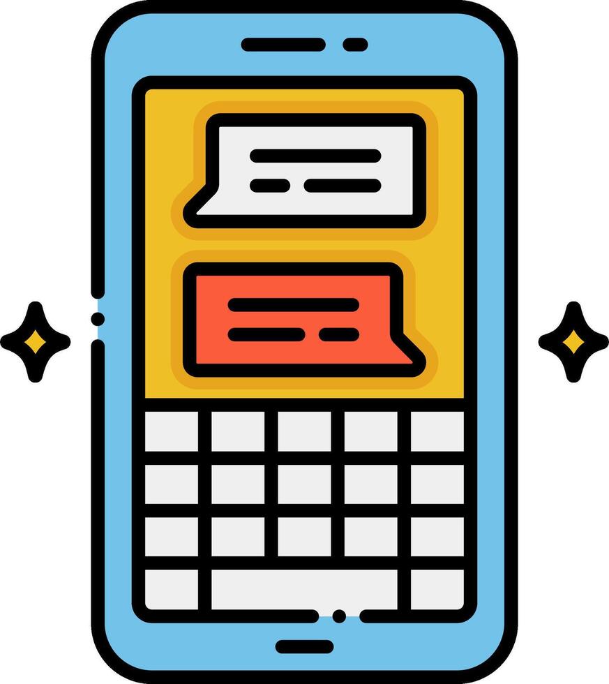 Mobile phone with chat bubbles icon vector