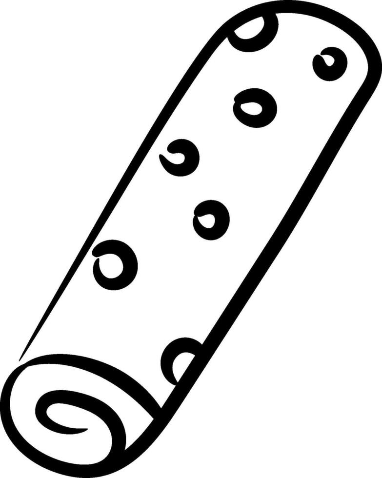 A black and white drawing of a roll of cheese vector