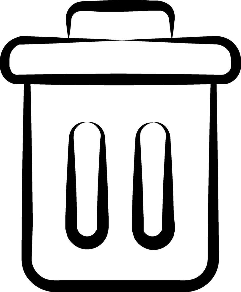A black and white trash can icon vector