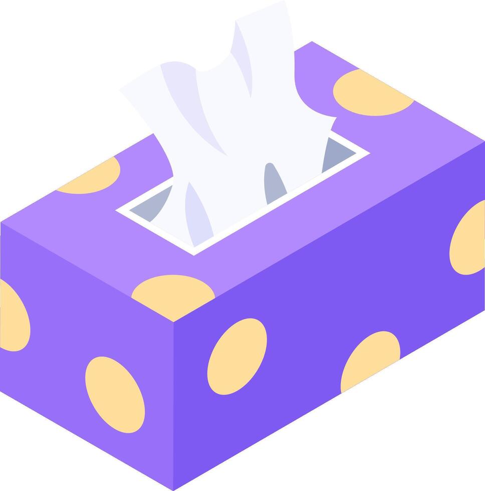 A purple box with polka dots on it vector