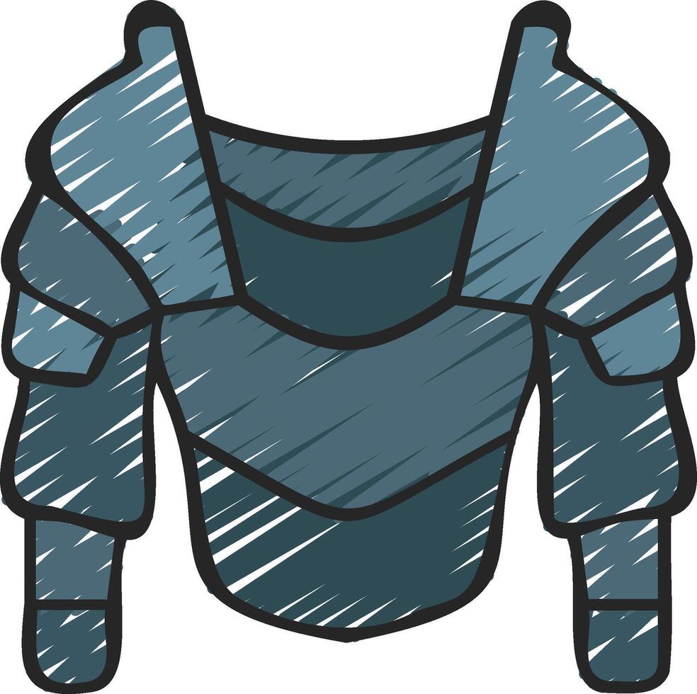 A blue armor chest with a blue outline vector