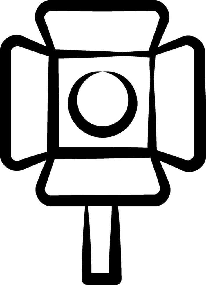A black and white drawing of a camera vector
