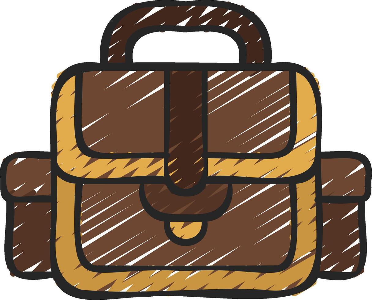 A brown and yellow bag with handles vector
