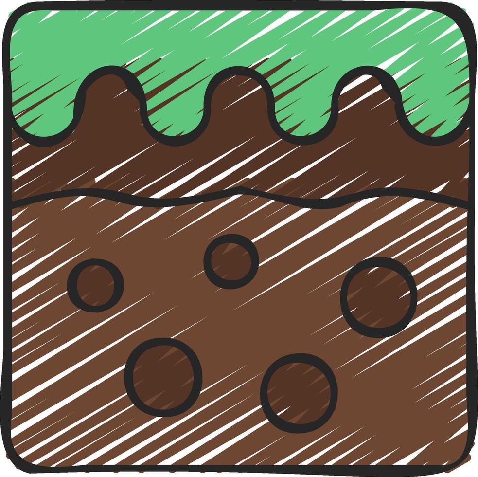 A brown and green square with a green and brown top vector