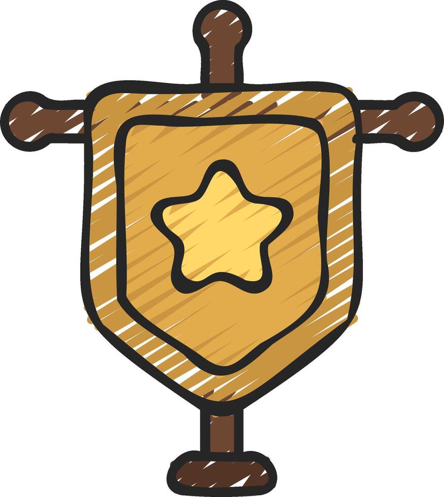 A shield with a star on it vector