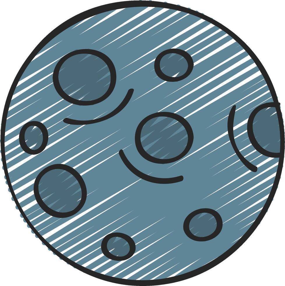 A blue moon with circles and dots vector