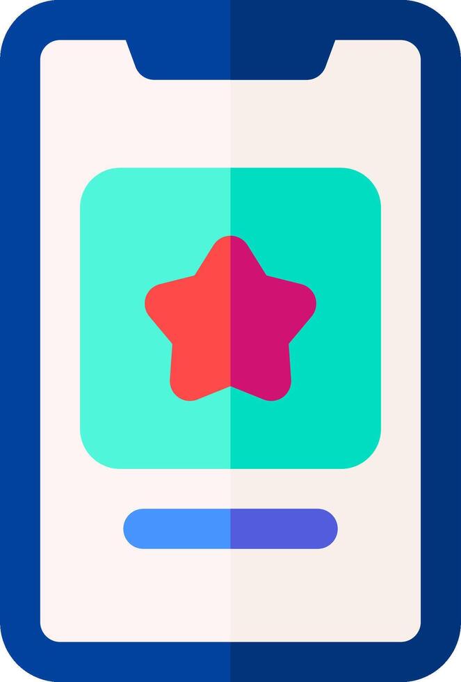 A star icon on a phone screen vector