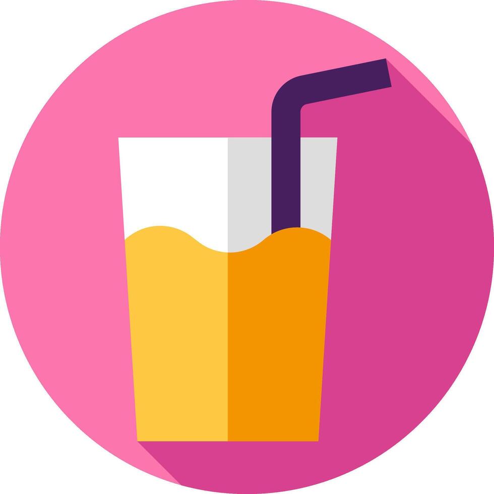 Orange juice flat icon with long shadow vector