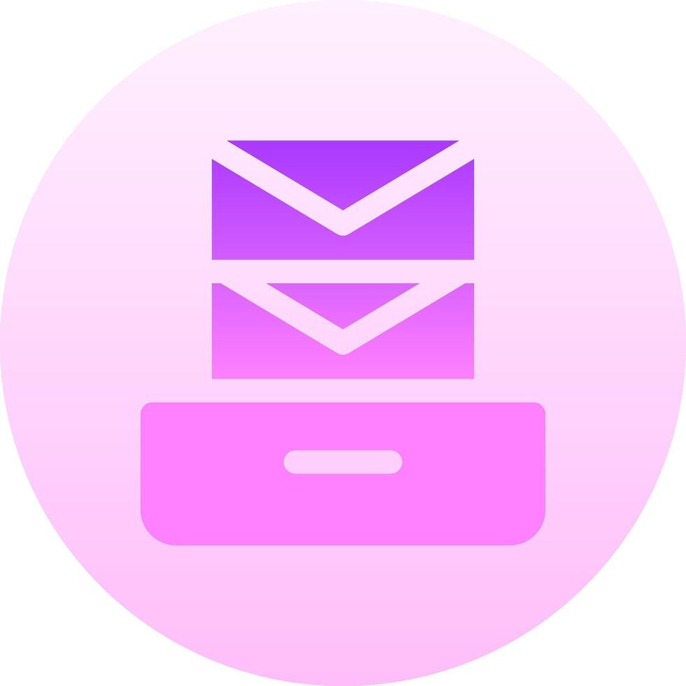 A pink and purple icon with an envelope vector