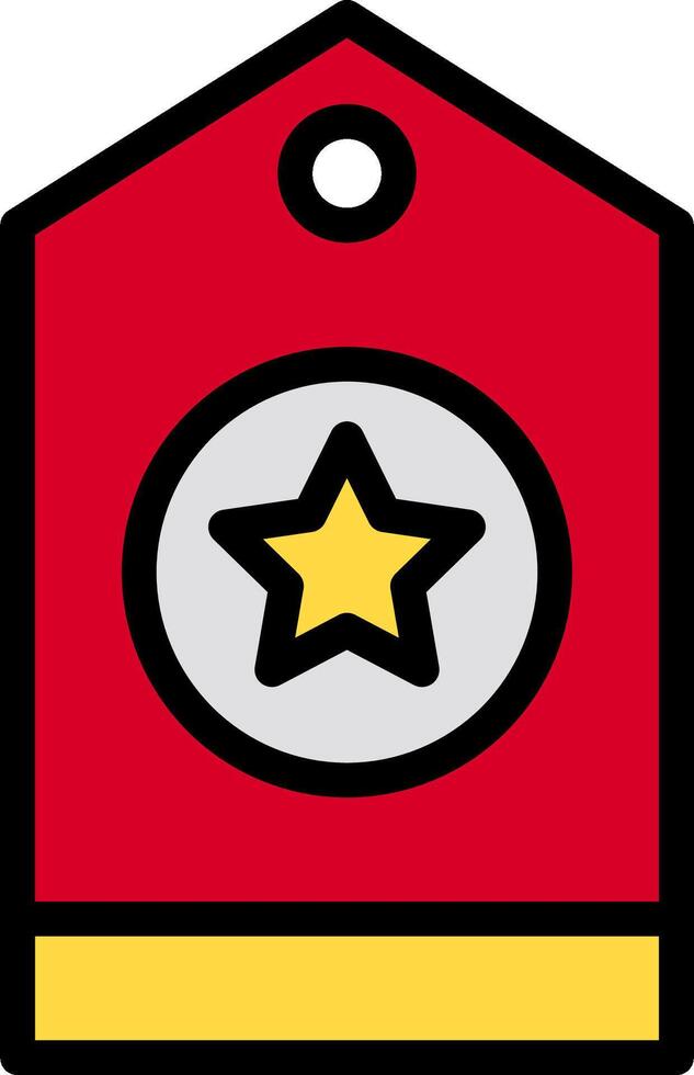 A red and yellow star badge with a yellow star vector