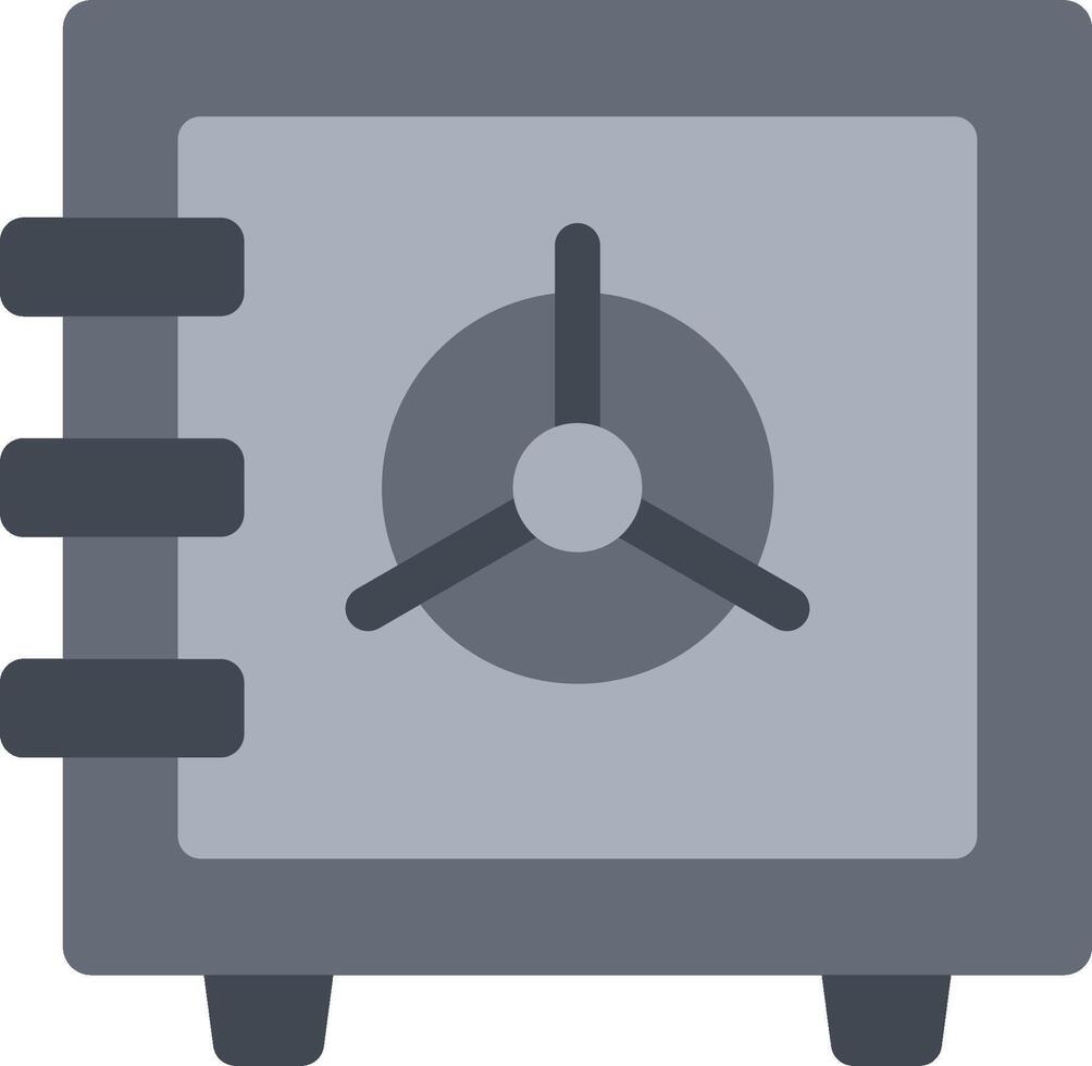 A gray safe box with a clock inside vector