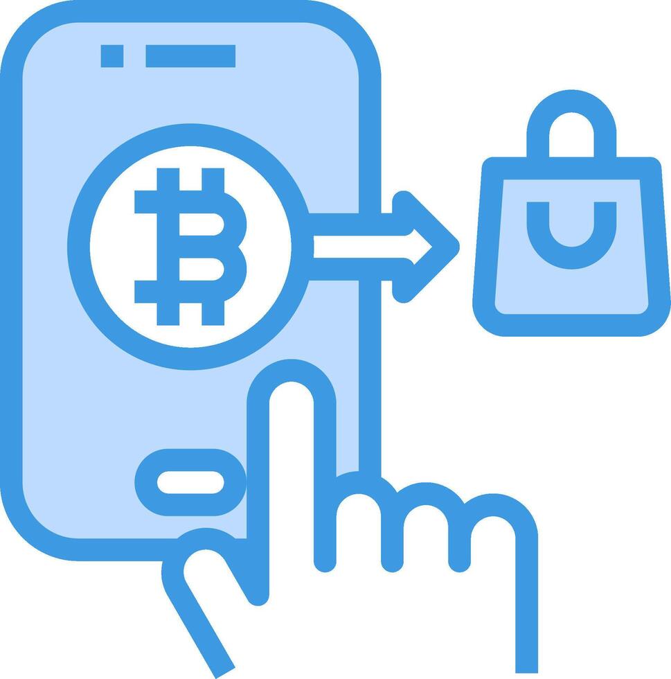 Bitcoin payment on mobile phone vector