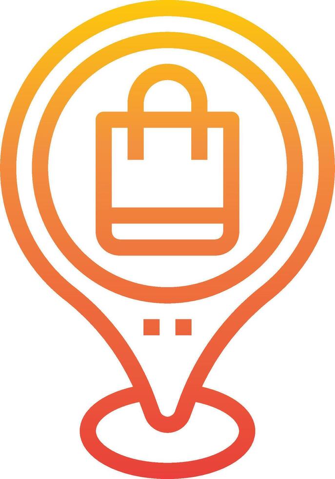 A shopping bag icon on a map vector