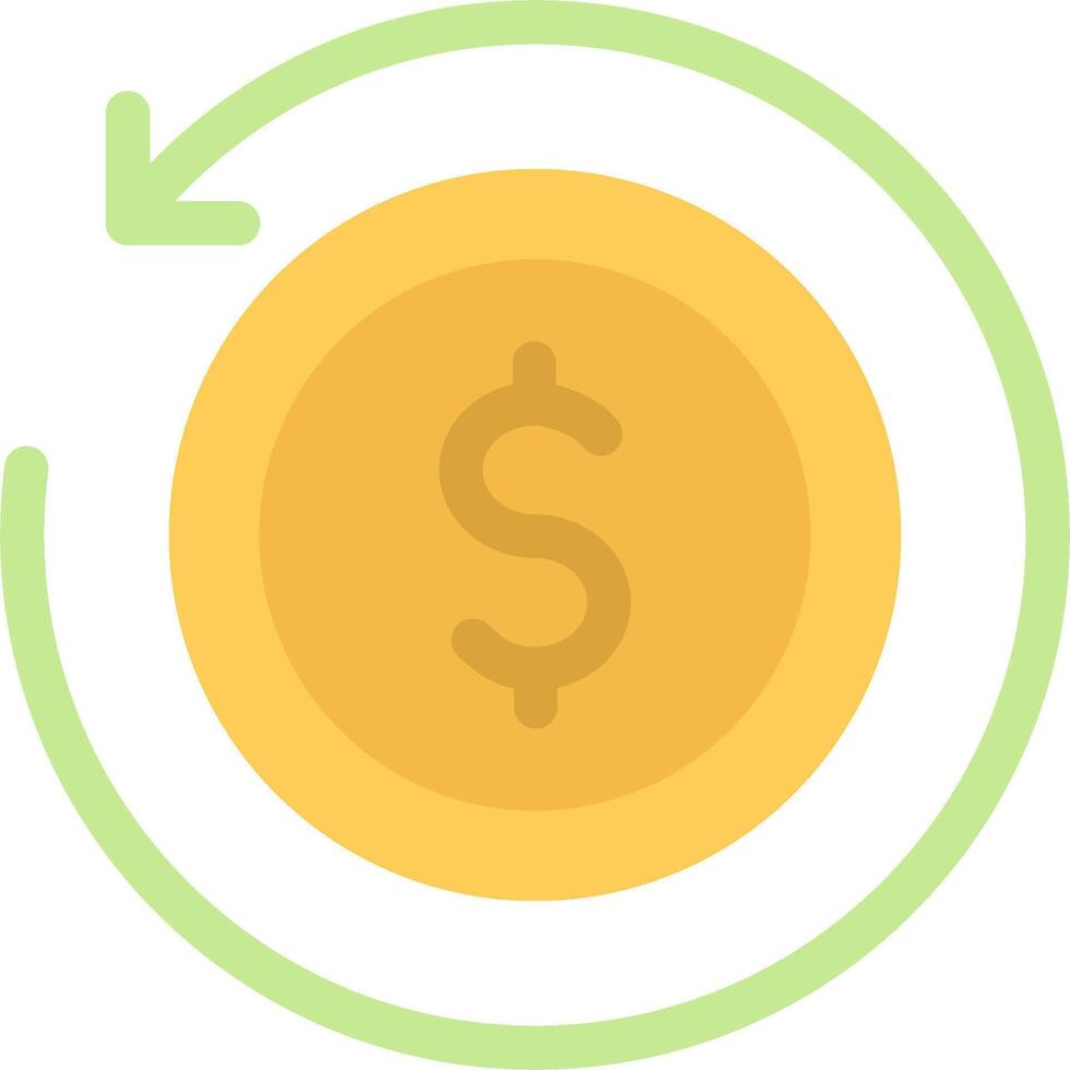 A dollar coin is shown in a circle with an arrow pointing to it vector