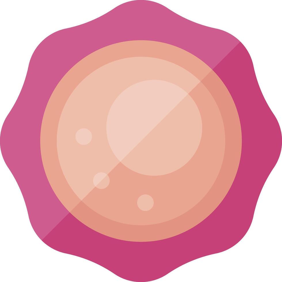 A pink round object with a white border vector