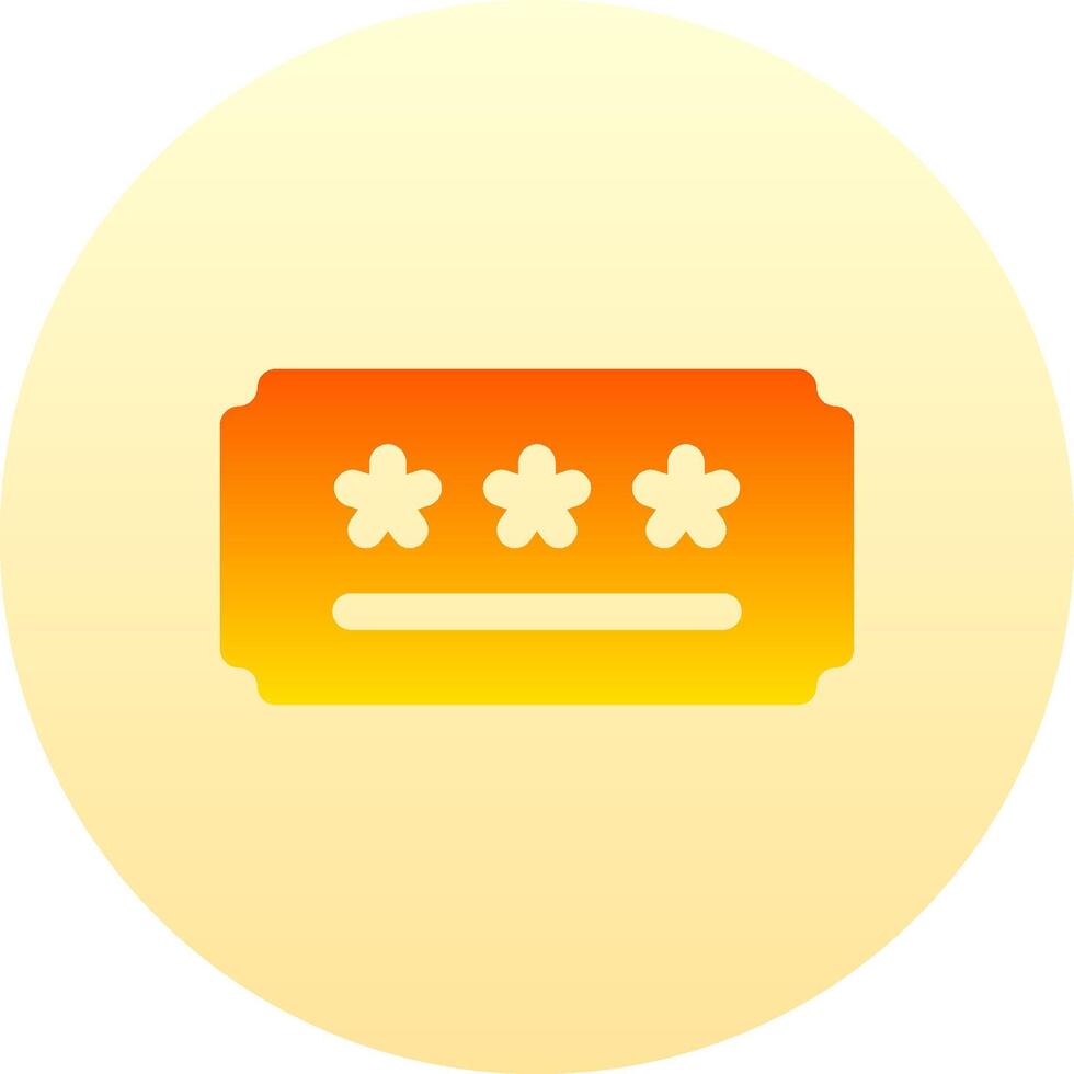A yellow and orange ticket with four stars on it vector