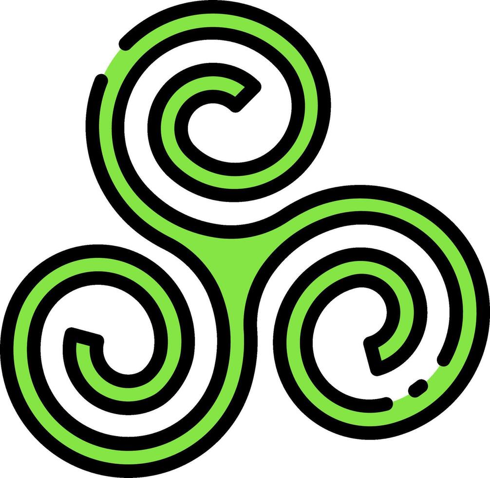 A green celtic symbol with four swirls vector