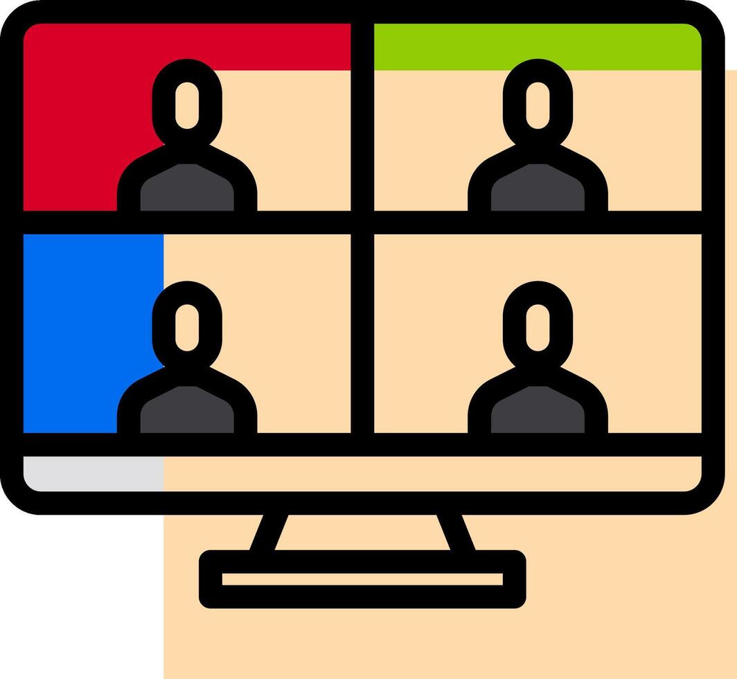 A computer screen with people on it vector