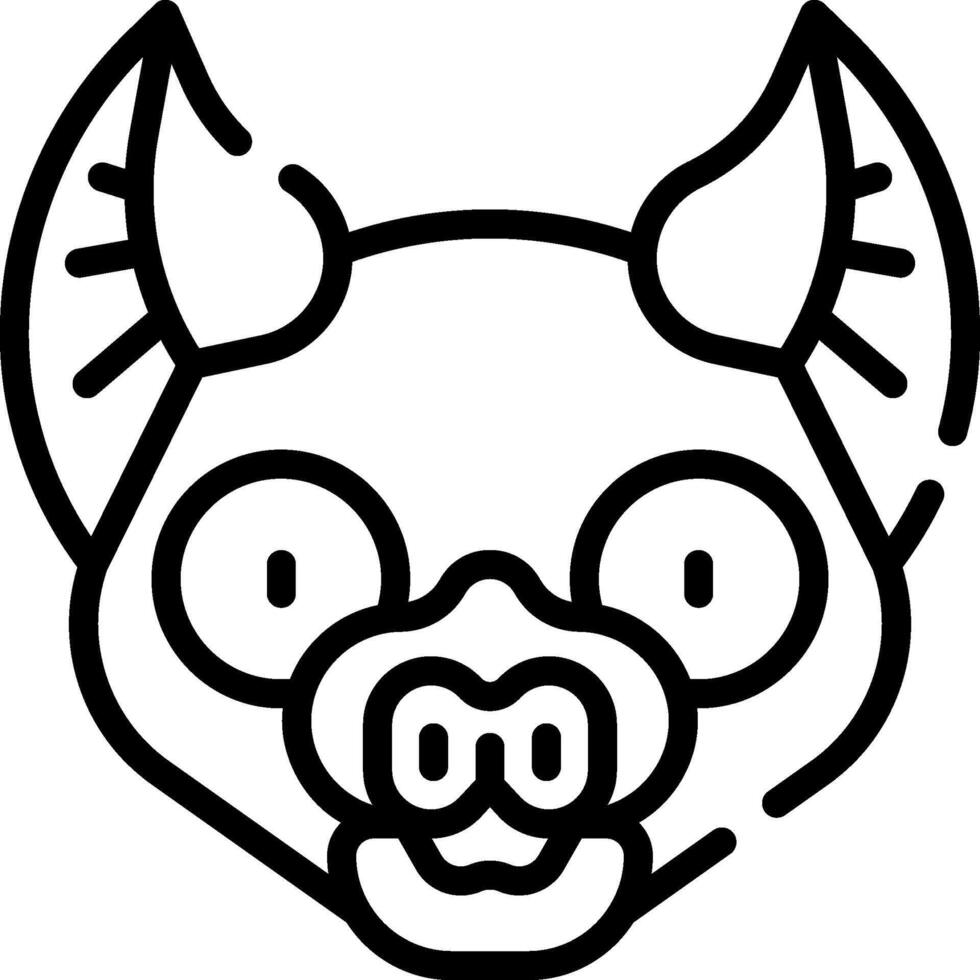 A black and white drawing of a pig's head vector