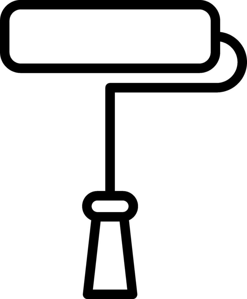 A black and white illustration of a paint roller vector