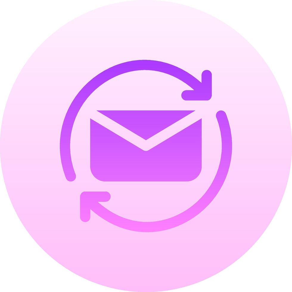 A purple circle with an envelope icon vector