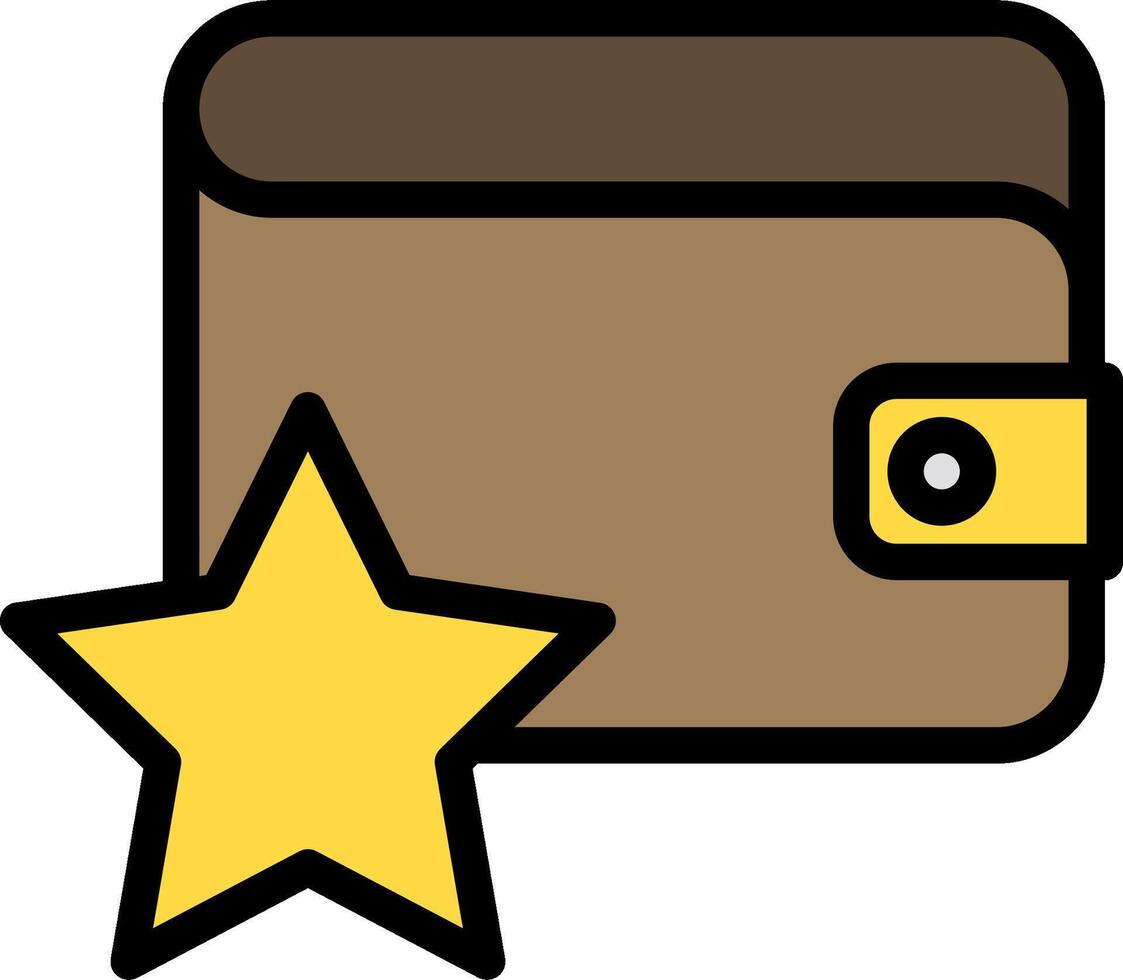 Wallet with star icon vector
