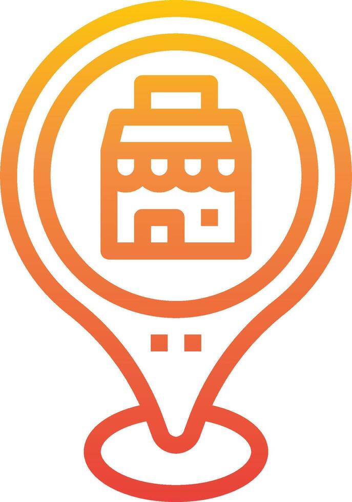 A store icon with a yellow and orange background vector