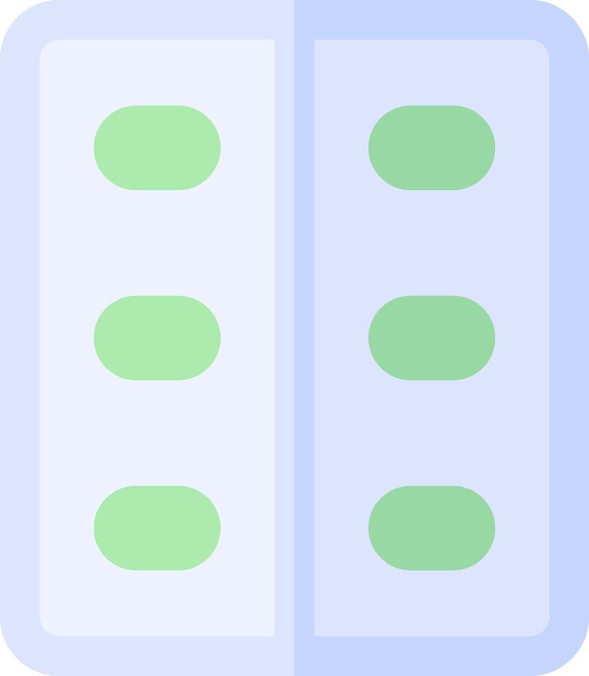 A flat icon of a book with four green dots vector