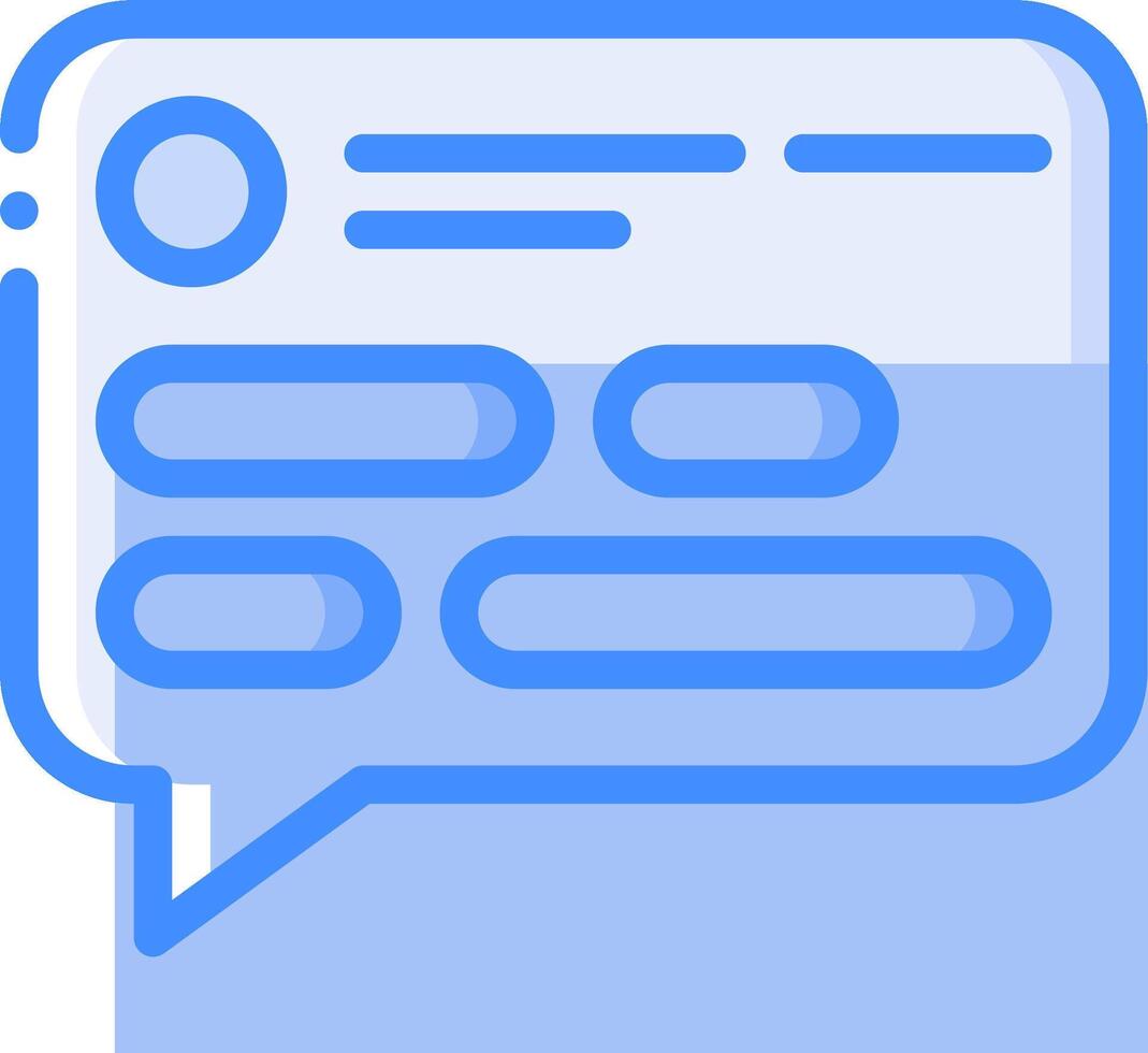 A chat bubble icon with a blue background vector