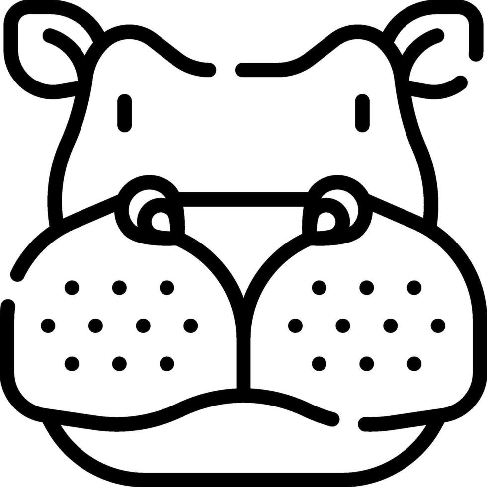 Hippo head outline icon vector