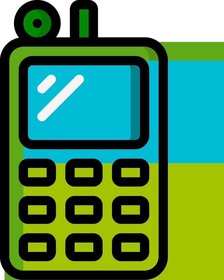A green and blue cell phone icon vector