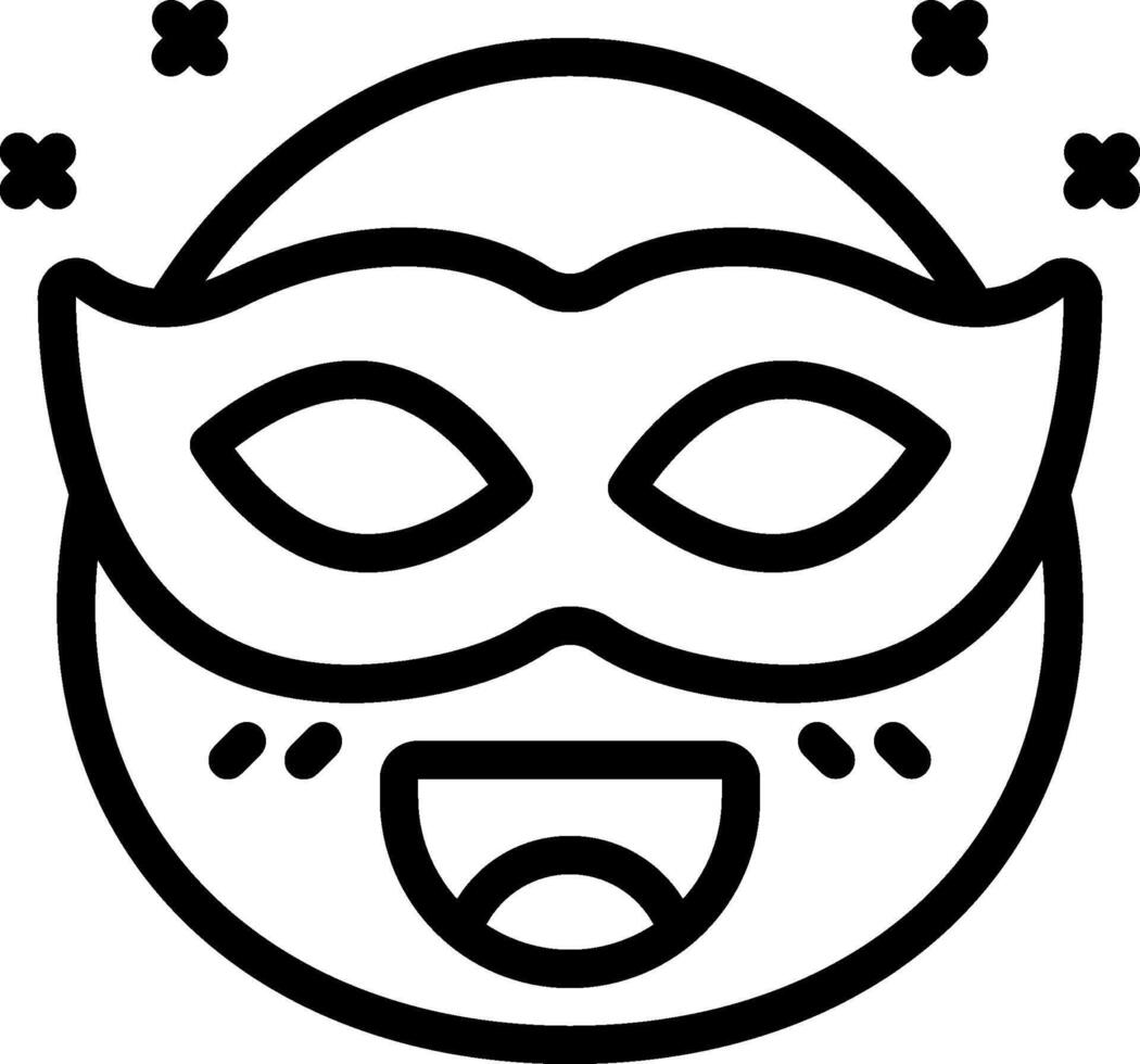 A black and white drawing of a mask vector