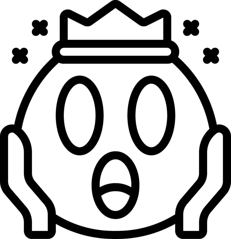 A black and white image of a crown icon vector