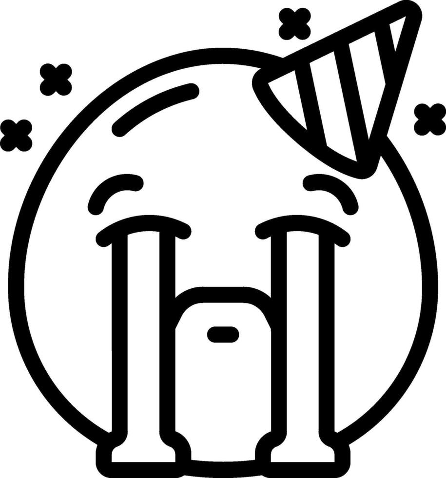 A black and white image of a birthday hat vector