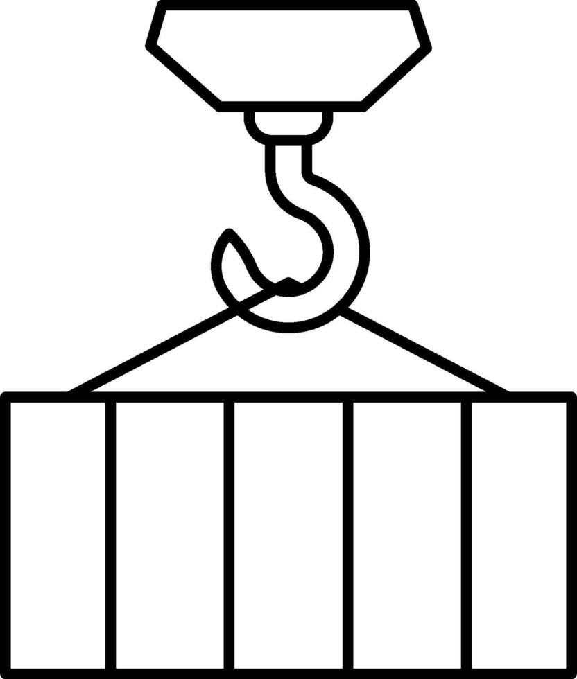 A black and white illustration of a crane vector