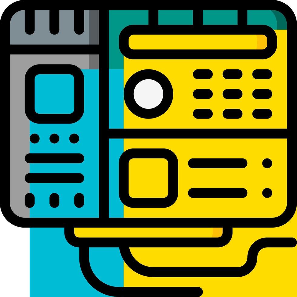 A phone with a cord and a cordless phone vector