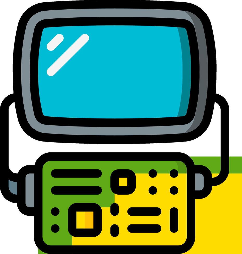 A cartoon computer with a monitor and keyboard vector