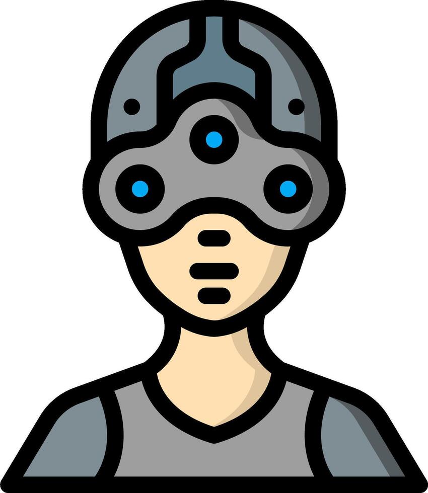 A man wearing a helmet with blue eyes vector