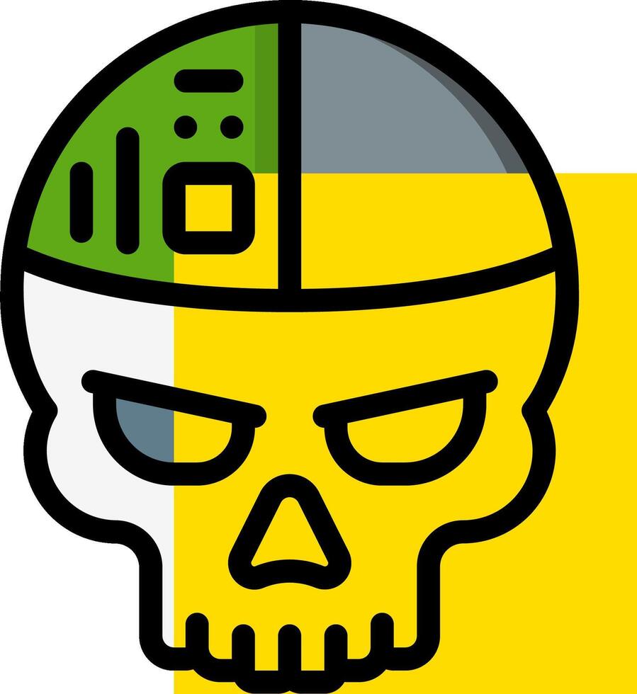 A skull with a green and yellow hat vector